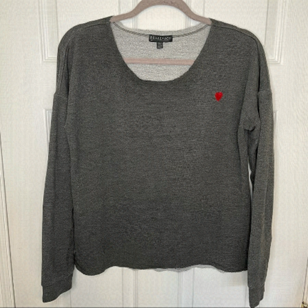 Pj Salvage Cozy Grey Fleecey Long Sleeve medium
